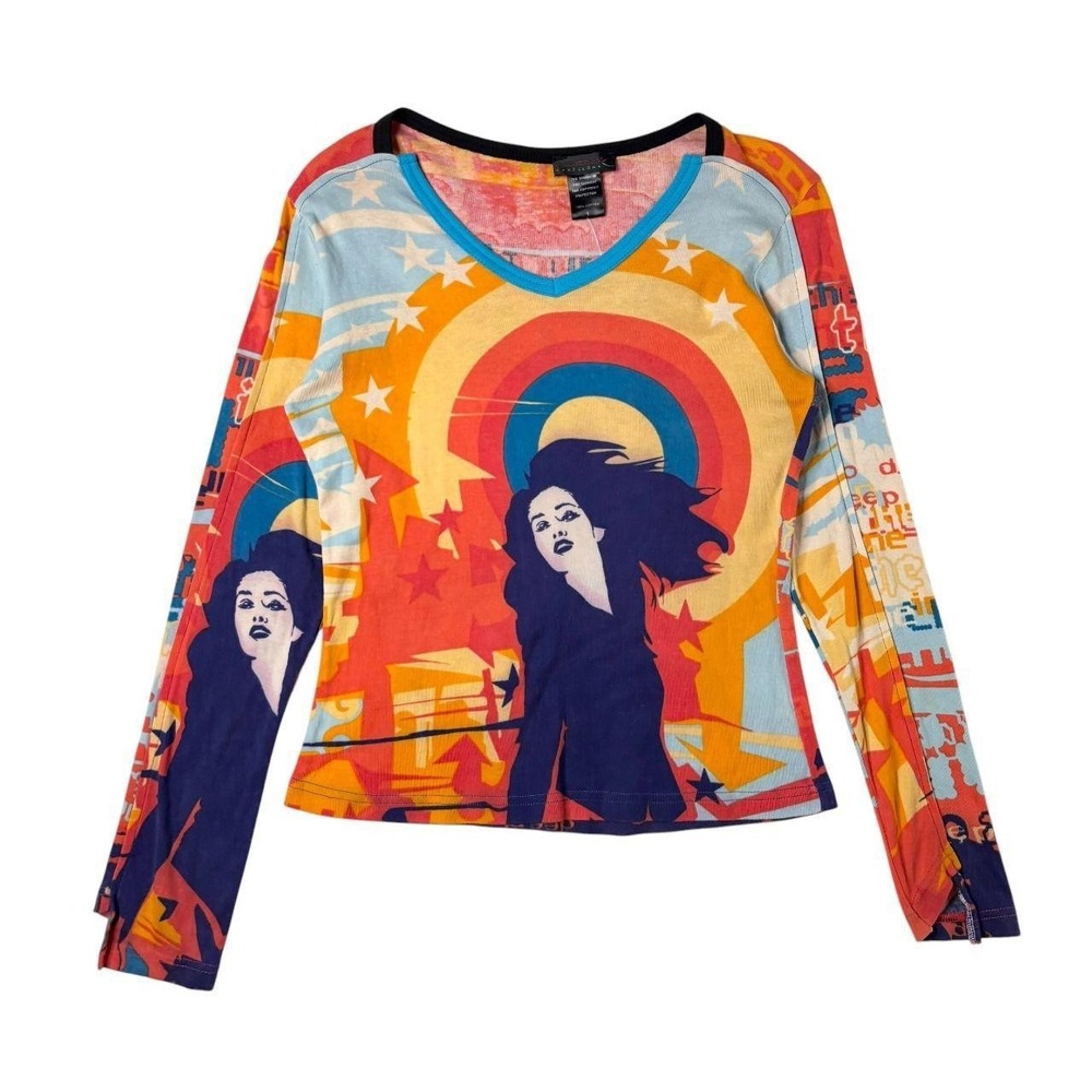 Custo Barcelona patchwork graphic long sleeve